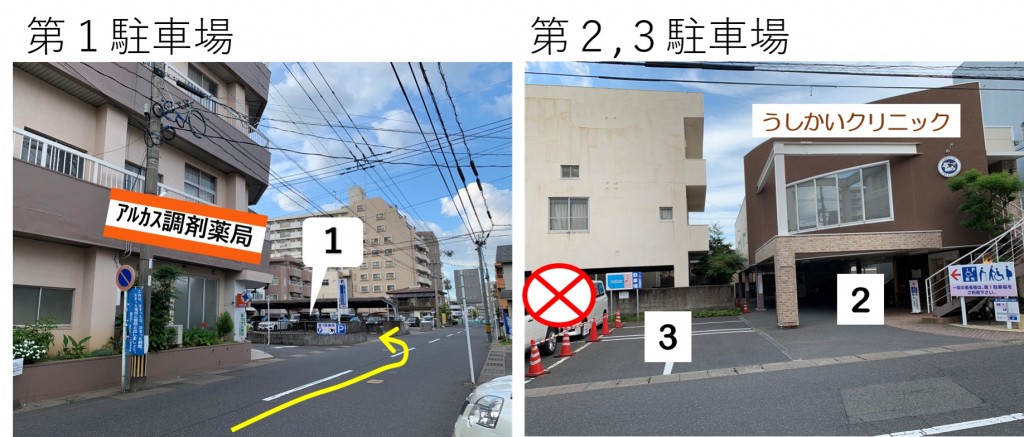 うしクリ駐車場案内写真